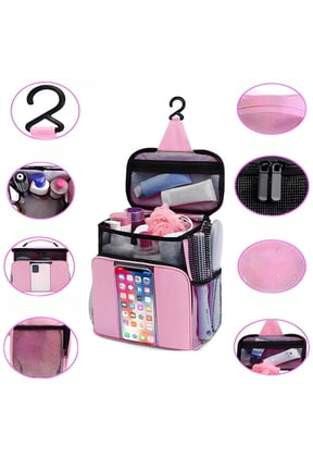 Shower Caddy Portable for College Dorm, Hanging Travel Toiletry Bag with Phone Pocket & Waterproof Bottom Cover,Quick-Dry Mesh Shower Bag,Dorm Room Essentials for Guys & Girls,Cruise Essentials