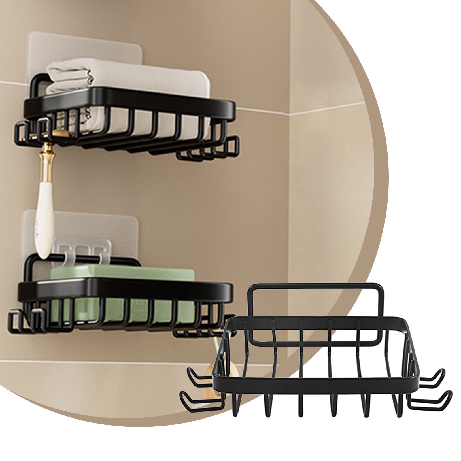 Shower Caddy, Self Adhesive Shower Shelves, Rustproof Large Capacity