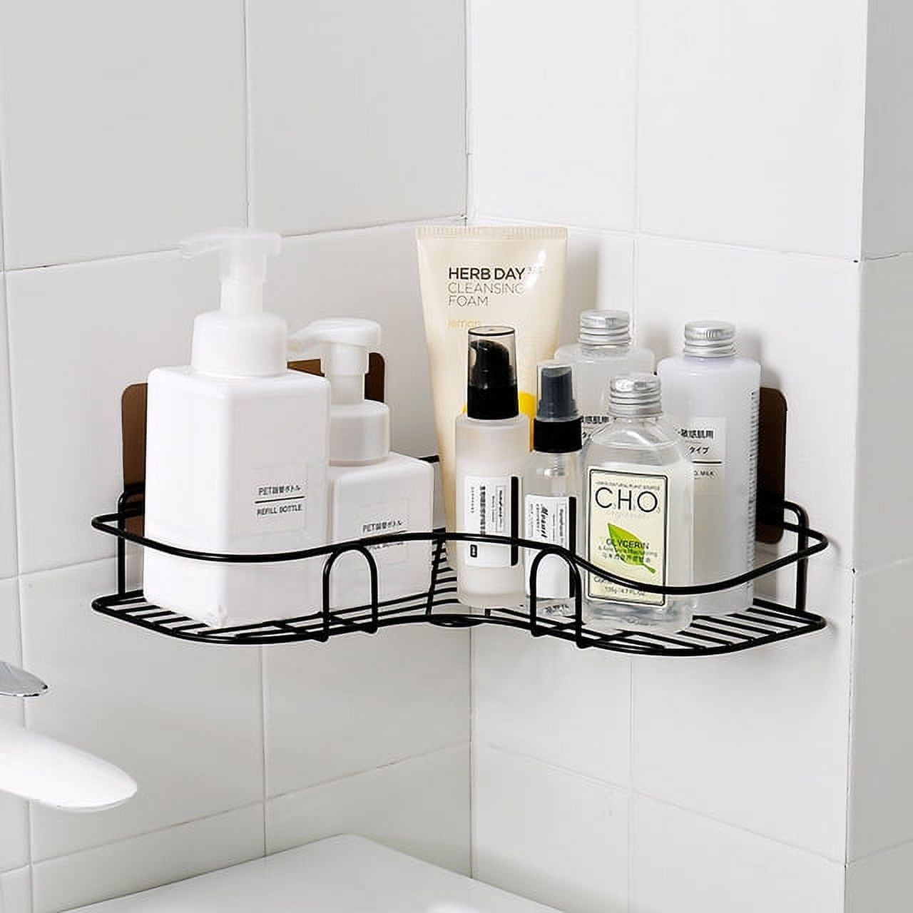 Shower Caddy Shelf Shampoo Holder Organizer, No Drilling Adhesive Wall ...