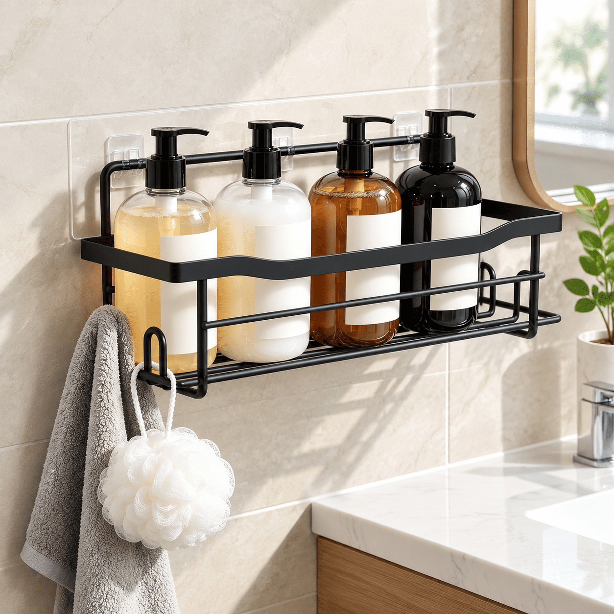 Shower Caddy Shelves Organizer Rack, Single Pack Shower Caddy, No