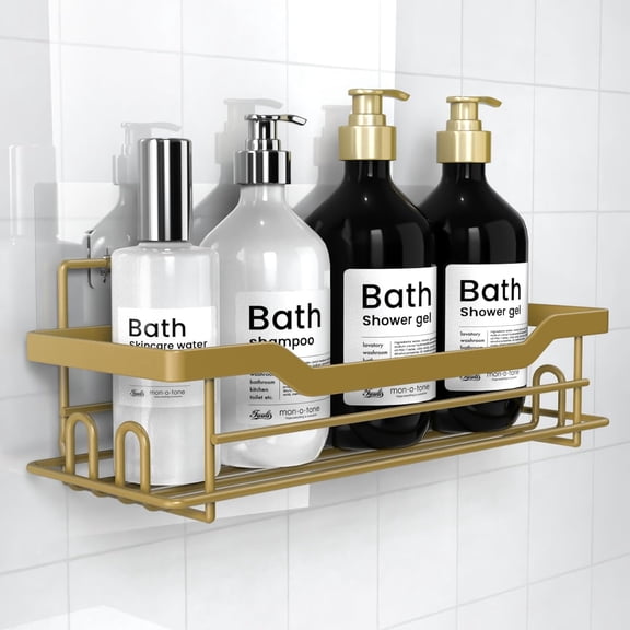 Shower Caddy Shelves Organizer Rack, Single Pack Shower Shelf, Caddies for Shampoo Soap Bathroom Waterproof Adhesive Holder, No Drilling Wall Mounted Self
