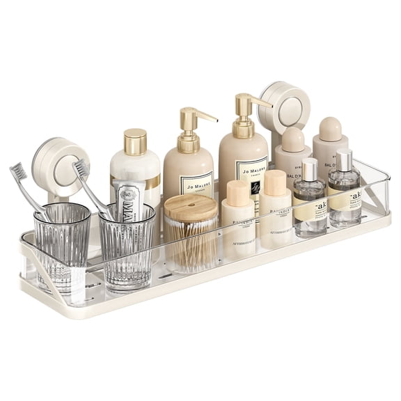 Shower Caddy Suction Cup,Detachable Bathroom Shower Organizer for Bathroom Storage, Wall Mounted Shower Shelves,Rustproof Shelf No Drilling Large Capacity Removable Rack 1 Pack