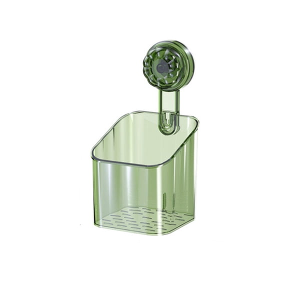 Shower Caddy Suction Cup, No-Drilling One Second Installation Shower Caddy with Drainage Hole Design, Waterproof Suction Cup Shower Organizer for Kitchen Bathroom Storage, 1Pc(Green,3.6x3.6x4.3")