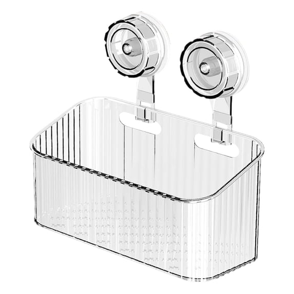 Shower Caddy Suction Cup, Shower Organizer Removable Bathroom Shelf, No Drill Bathroom Caddy Waterproof Holder, Reusable Shower Shelves for Inside Shower, Home Decor Heavy Duty,Clear-L