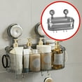thumbnail image 1 of Shower Caddy Suction Cup, Wall Mounted Rack Organizer Removable Bathroom Shelf, No Drilling Larger Storage Rack Upgraded, Bathroom Suction Caddy, 1 of 9