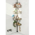 thumbnail image 1 of Shower Caddy Tension Pole, 4-Tier Rustproof Adjustable Corner Bathroom Organizer for Renters, 25–114.2 Inch No Drill Space-Saving Storage Rack, Silver Gray, 1 of 4