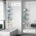 thumbnail image 1 of Shower Caddy Tension Pole Corner - Stainless Steel Bathroom Organizer White Tension Rod Shower Shelves for Tub(22-114.2inch), Renter Friendly, 1 of 5