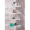 thumbnail image 1 of Shower Caddy Tension Pole with 4 ABS Baskets,Shower Storage Shelf with 56 to 125 Inch Adjustable Stainless Pole for Bathroom White, 1 of 7