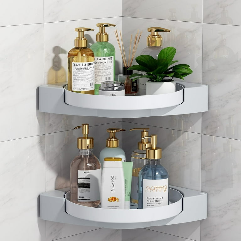 Shower Shelf Rounded Edge Cosmetics Wall Corner Shower