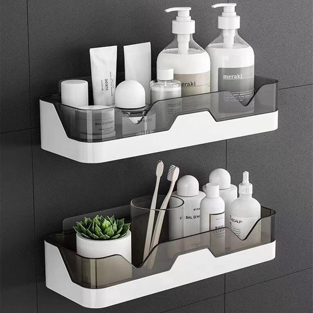 Shower Caddy Wall Mounted, 2 Pack Bathroom Organizer Shelves With Extra Adhesive Pad, No ...
