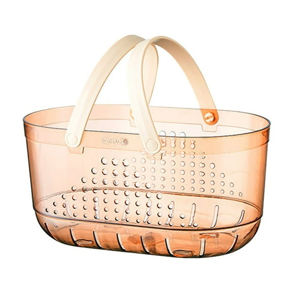 Shower Caddy With Drainage Holes Transparent Portable Bath Storage Basket With Handle Large Capacity Organizer For Bathroom And Travel