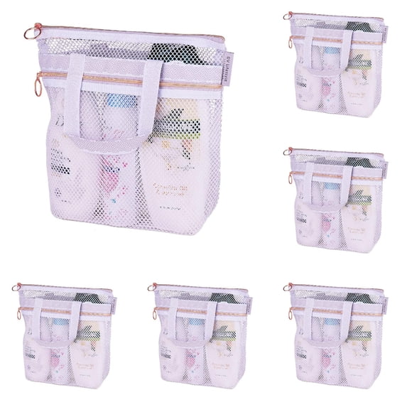 Shower Caddy With Zipper 2 Pockets Portable Shower Tote Ideal For Gym Travel Camp Beach For Sunscreen