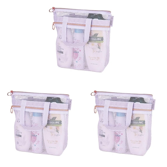 Shower Caddy With Zipper 2 Pockets Portable Shower Tote Ideal For Gym Travel Camp Beach For Sunscreen