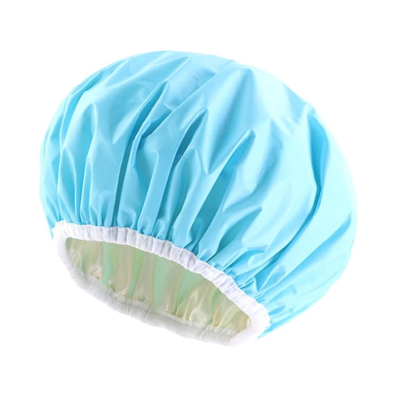 Shower Cap, Bath Cap, Reusable Double Layer Thickened PE Hair Care Cap for Showering, Makeup, Sleeping, 1 Count