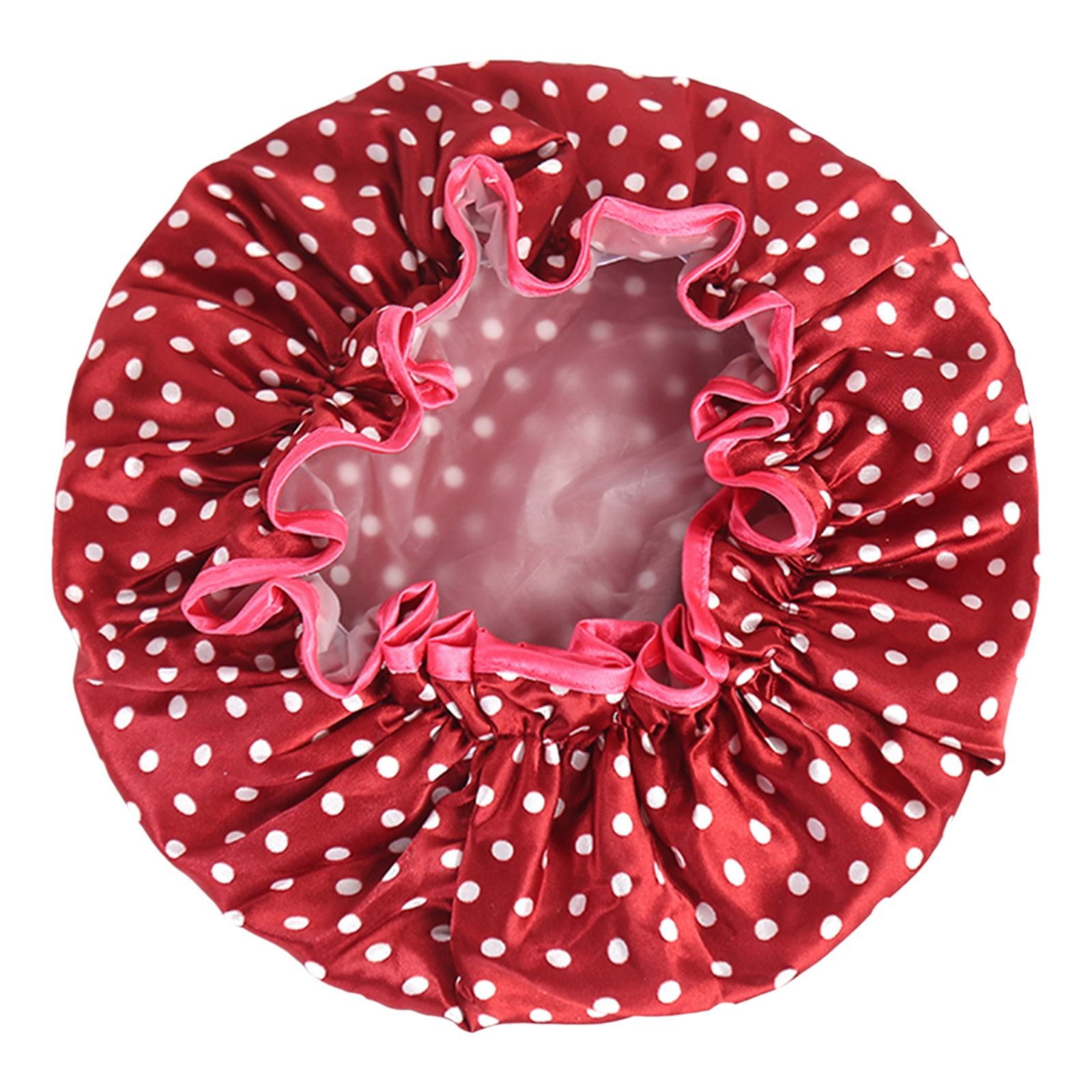 Shower Cap For Women With Most Hair Lengths And Thicknesses Waterproof Double Layer Upgraded