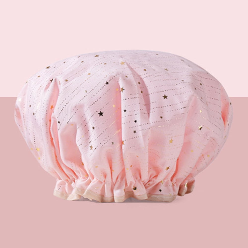 Shower Cap Waterproof Double Layers for Women Long Hair Protection