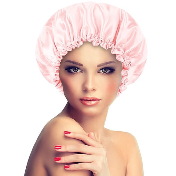 Shower Cap for Long Hair 1 Pack, Waterproof Washable Hair Caps for Women and Girls