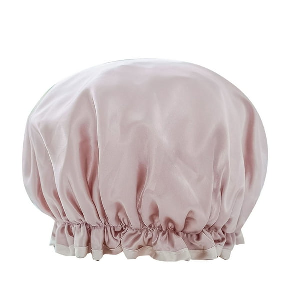 Shower Cap for Women Soft Satin Lined Hair Dyeing Perm Bath Cap Lightweight Dry Hair Bathing Accessory