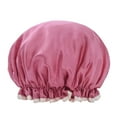 thumbnail image 1 of Shower Cap for Women Ultrafine Fiber Lightweight Design Ideal for Hair Dyeing Keeping Hair Dry During Baths and Showers, 1 of 8