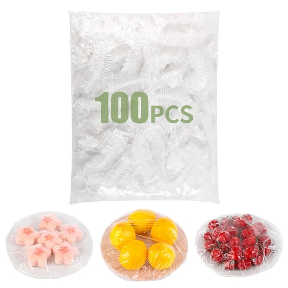 Shower Caps, 100PCS Large Thick Disposable Shower Caps, Bowl Covers, Clear Plastic Wrap for Women, Bath Caps for Hair Treatment