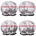 thumbnail image 1 of Shower Caps,Baseball Terms and Icons Pattern Waterproof Shower Cap for Women 4 Pieces,Double Reusable Hair Cover for Shower PEVA Elastic Stretch Hem, 1 of 7