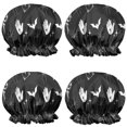 thumbnail image 1 of Shower Caps,Black Gothic Hand Spider Pattern Waterproof Shower Cap for Women 4 Pieces,Double Reusable Hair Cover for Shower PEVA Elastic Stretch Hem, 1 of 7