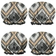 thumbnail image 1 of Shower Caps,Brown Geometric Triangle Diamond Pattern Waterproof Shower Cap for Women 4 Pieces,Double Reusable Hair Cover for Shower PEVA Elastic Stretch Hem, 1 of 7