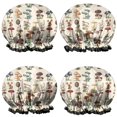 thumbnail image 1 of Shower Caps,Brown Mushroom Plant Light Pattern Waterproof Shower Cap for Women 4 Pieces,Double Reusable Hair Cover for Shower PEVA Elastic Stretch Hem, 1 of 7