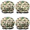 thumbnail image 1 of Shower Caps,Cartoon Tractors Barns Beige Pattern Waterproof Shower Cap for Women 4 Pieces,Double Reusable Hair Cover for Shower PEVA Elastic Stretch Hem, 1 of 1