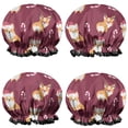 thumbnail image 1 of Shower Caps,Christmas Corgi Waterproof Shower Cap for Women 4 Pieces,Double Reusable Hair Cover for Shower PEVA Elastic Stretch Hem, 1 of 7