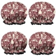 thumbnail image 1 of Shower Caps,Colorful Christmas Striped Pattern Waterproof Shower Cap for Women 4 Pieces,Double Reusable Hair Cover for Shower PEVA Elastic Stretch Hem, 1 of 7