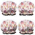 thumbnail image 1 of Shower Caps,Colorful Princess Castle Carriage Pattern Waterproof Shower Cap for Women 4 Pieces,Double Reusable Hair Cover for Shower PEVA Elastic Stretch Hem, 1 of 7
