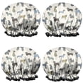 thumbnail image 1 of Shower Caps,Cute Animal Dogs Waterproof Shower Cap for Women 4 Pieces,Double Reusable Hair Cover for Shower PEVA Elastic Stretch Hem, 1 of 7