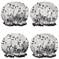 thumbnail image 1 of Shower Caps,Cute Cartoon Dog Waterproof Shower Cap for Women 4 Pieces,Double Reusable Hair Cover for Shower PEVA Elastic Stretch Hem, 1 of 7