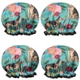 thumbnail image 1 of Shower Caps,German Shepherd with Pioneer Flower Waterproof Shower Cap for Women 4 Pieces,Double Reusable Hair Cover for Shower PEVA Elastic Stretch Hem, 1 of 7