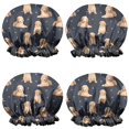 thumbnail image 1 of Shower Caps,Goldendoodle Dog Waterproof Shower Cap for Women 4 Pieces,Double Reusable Hair Cover for Shower PEVA Elastic Stretch Hem, 1 of 7