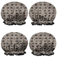 thumbnail image 1 of Shower Caps,Gray Buffalo Geometric Pattern Waterproof Shower Cap for Women 4 Pieces,Double Reusable Hair Cover for Shower PEVA Elastic Stretch Hem, 1 of 7