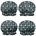 thumbnail image 1 of Shower Caps,Green Cartoon Unicorn Flower Pattern Waterproof Shower Cap for Women 4 Pieces,Double Reusable Hair Cover for Shower PEVA Elastic Stretch Hem, 1 of 7
