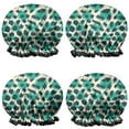 thumbnail image 1 of Shower Caps,Leopard Pattern with Green and Black Spots Waterproof Shower Cap for Women 4 Pieces,Double Reusable Hair Cover for Shower PEVA Elastic Stretch Hem, 1 of 7