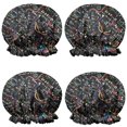 thumbnail image 1 of Shower Caps,Math Equations Colorful Math Symbols Black Pattern Waterproof Shower Cap for Women 4 Pieces,Double Reusable Hair Cover for Shower PEVA Elastic Stretch Hem, 1 of 1
