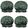 thumbnail image 1 of Shower Caps,Math Equations Science Tools Green Pattern Waterproof Shower Cap for Women 4 Pieces,Double Reusable Hair Cover for Shower PEVA Elastic Stretch Hem, 1 of 7