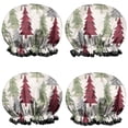 thumbnail image 1 of Shower Caps,Multicolor Christmas Tree Pattern Waterproof Shower Cap for Women 4 Pieces,Double Reusable Hair Cover for Shower PEVA Elastic Stretch Hem, 1 of 7