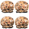 thumbnail image 1 of Shower Caps,Orange Chicken Breed Pattern Waterproof Shower Cap for Women 4 Pieces,Double Reusable Hair Cover for Shower PEVA Elastic Stretch Hem, 1 of 7