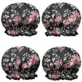 thumbnail image 1 of Shower Caps,Pioneer Flower Floral Print Pattern Waterproof Shower Cap for Women 4 Pieces,Double Reusable Hair Cover for Shower PEVA Elastic Stretch Hem, 1 of 1