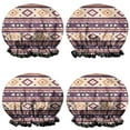 thumbnail image 1 of Shower Caps,Teal Triangular and Diamond Shaped Geometric Boho Waterproof Shower Cap for Women 4 Pieces,Double Reusable Hair Cover for Shower PEVA Elastic Stretch Hem, 1 of 7
