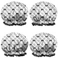 thumbnail image 1 of Shower Caps,White Butterfly Black Pattern Waterproof Shower Cap for Women 4 Pieces,Double Reusable Hair Cover for Shower PEVA Elastic Stretch Hem, 1 of 7