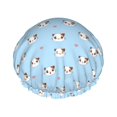 Shower Caps for Women, Glamorous Cartoon Cute Cat Face Reusable