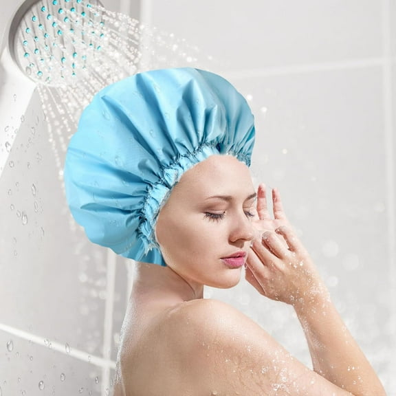 Shower Caps for Women, Terry Lined Shower Cap Absorbent Hair Drying Cap Reusable Waterproof, Bathing Shower Caps, Double Waterproof Large Shower Cap, Shower Caps for all Hair Types