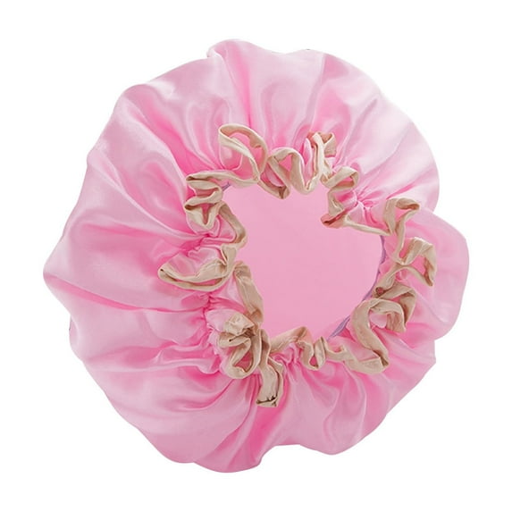 Shower Caps for Women, Terry Cloth Lined EVA Exterior Elastic and Reusable Bath Caps, Double Waterproof Layers Shower Cap