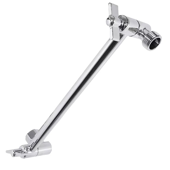 Shower Category Adjustable 10" Shower Head Extension Arm for High/Low Height and Angle with Solid Brass Construction Universal Connection for Shower Heads,27.75 cm,Silver
